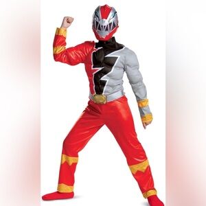 Kids Power Rangers Dino Fury Red Ranger Costume with mask Small (4Y~6Y)